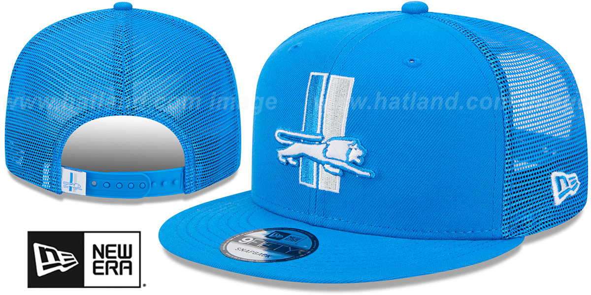 Detroit Lions THROWBACK TEAM-BASIC TRUCKER SNAPBACK Blue Hat by New Era