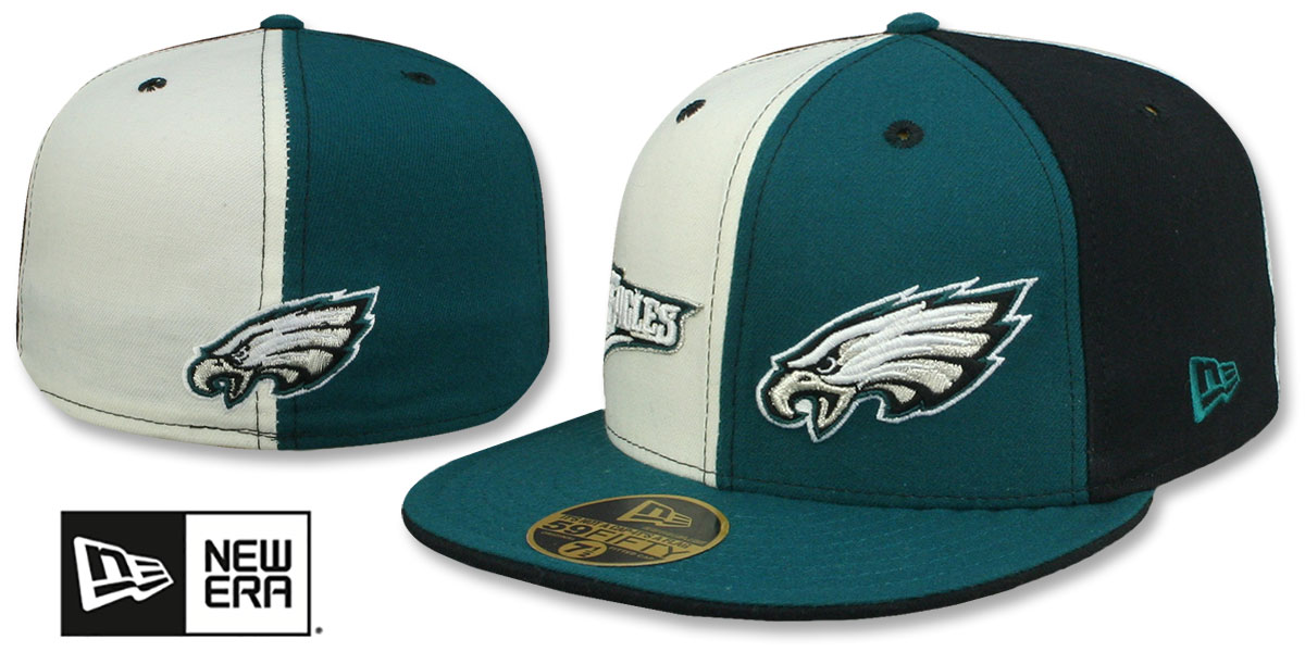 Philadelphia Eagles DOUBLE WHAMMY White-Green-Black Fitted Hat by New Era