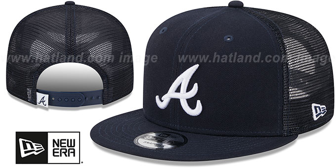 Braves 'TEAM-BASIC TRUCKER SNAPBACK' Navy Hat by New Era