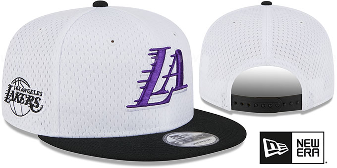 Lakers 'MESH-CROWN SNAPBACK' White-Black Hat by New Era