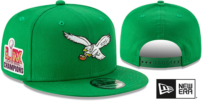 Eagles 'TB SUPER BOWL LIX CHAMPIONS' Kelly Snapback Hat by New Era