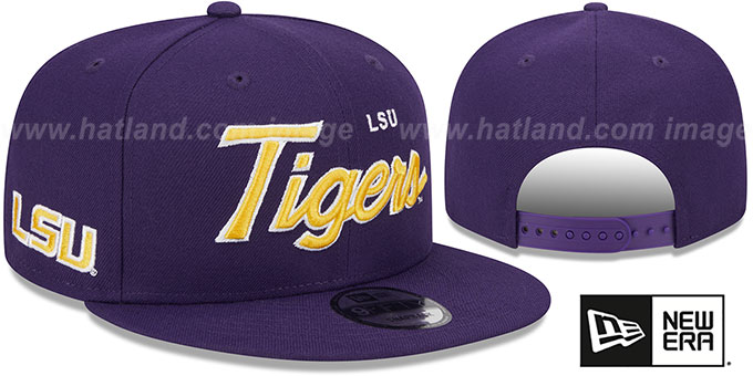 Louisiana 'State TEAM-SCRIPT SNAPBACK' Purple Hat by New Era