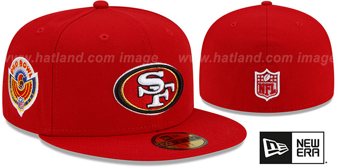 49ers 1996 'PRO BOWL SIDE-PATCH' Red Fitted Hat by New Era