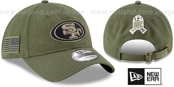 49ers '2018 SALUTE-TO-SERVICE STRAPBACK' Olive Hat by New Era