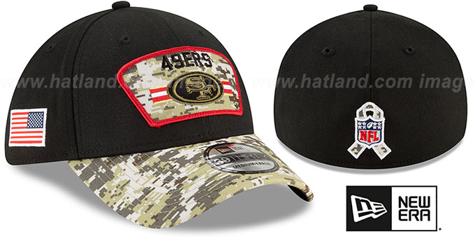 49ers '2021 SALUTE-TO-SERVICE FLEX' Black-Desert Hat by New Era