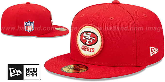 49ers '2022 NFL THROWBACK SIDELINE' Red Fitted Hat by New Era