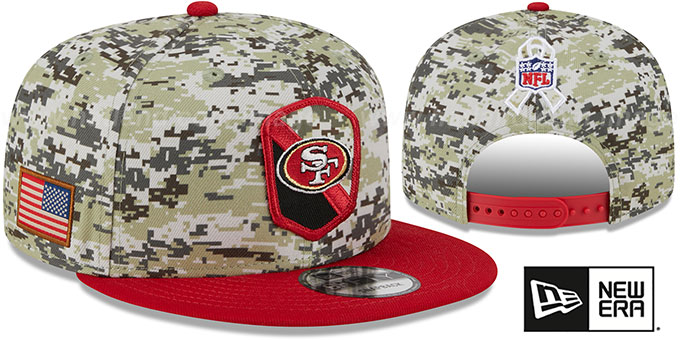 49ers '2023 SALUTE-TO-SERVICE SNAPBACK' Camo-Red Hat by New Era