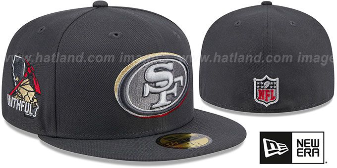 49ers 2024 'ONSTAGE NFL DRAFT' Grey Fitted Hat by New Era