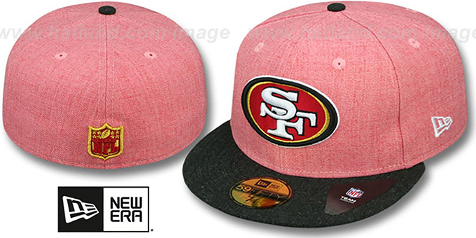 49ers '2T-HEATHER ACTION' Red-Charcoal Fitted Hat by New Era