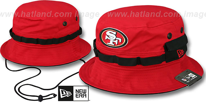 49ers 'ADVENTURE' Red Bucket Hat by New Era