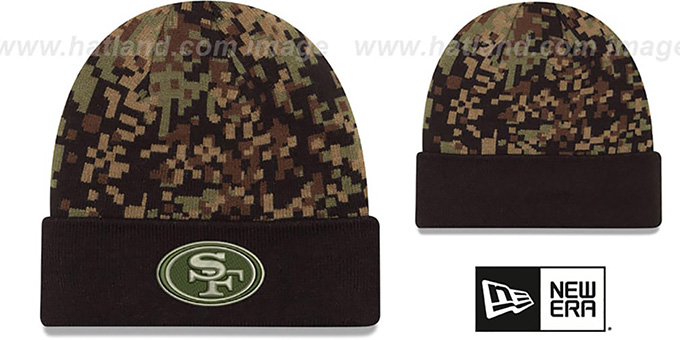 49ers 'ARMY CAMO PRINT-PLAY' Knit Beanie Hat by New Era