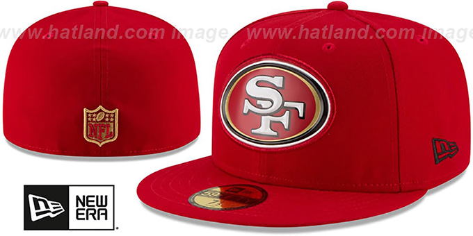 49ers 'BEVEL' Red Fitted Hat by New Era