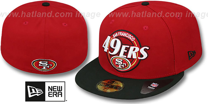 49ers 'CIRCLE-CLOSER' Red-Black Fitted Hat by New Era