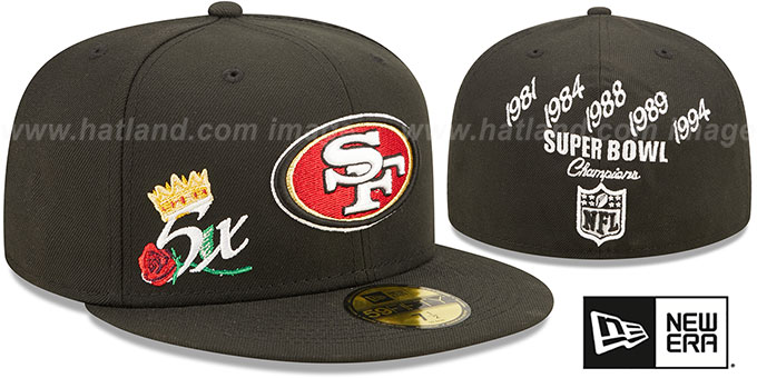 49ers 'CROWN CHAMPS' Black Fitted Hat by New Era