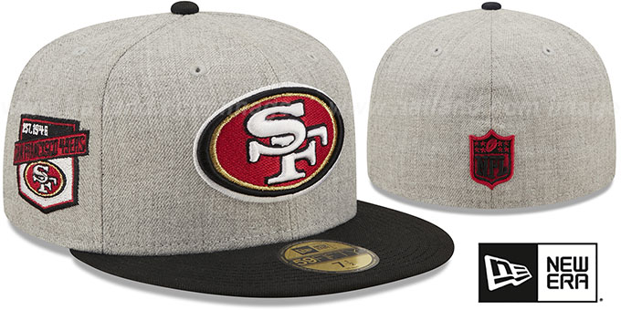 49ers 'EST HEATHER SIDE-PATCH' Grey-Black Fitted Hat by New Era