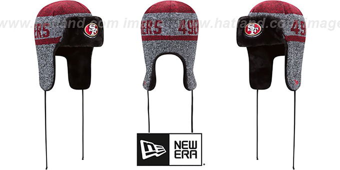 49ers 'FROSTWORK TRAPPER' Red Knit Hat by New Era