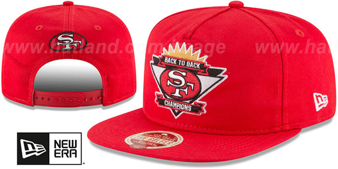 49ers 'HERITAGE BACK TO BACK SNAPBACK' Red Hat by New Era