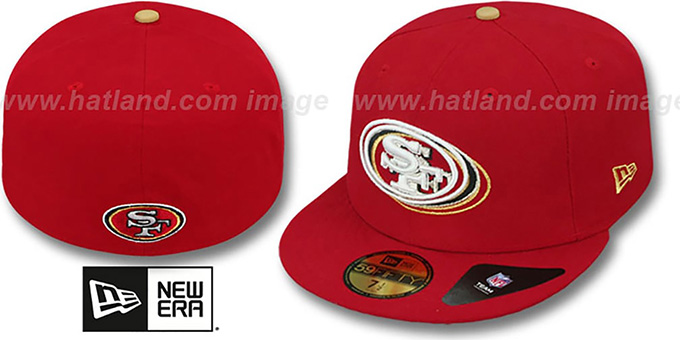 49ers 'ILLUSION' Red Fitted Hat by New Era