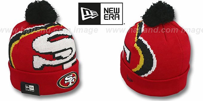 49ers 'NFL-BIGGIE' Red Knit Beanie Hat by New Era