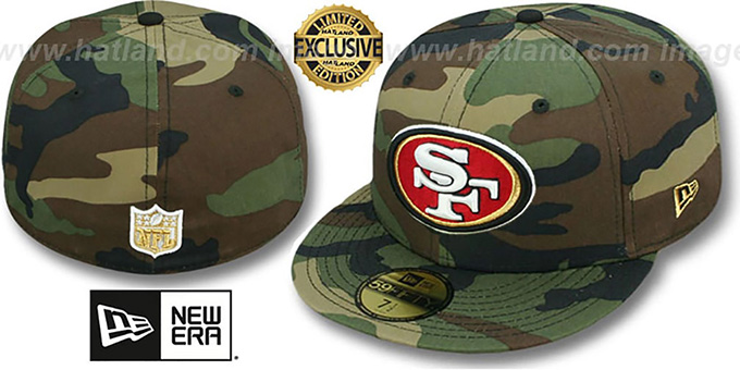 49ers 'NFL TEAM-BASIC' Army Camo Fitted Hat by New Era