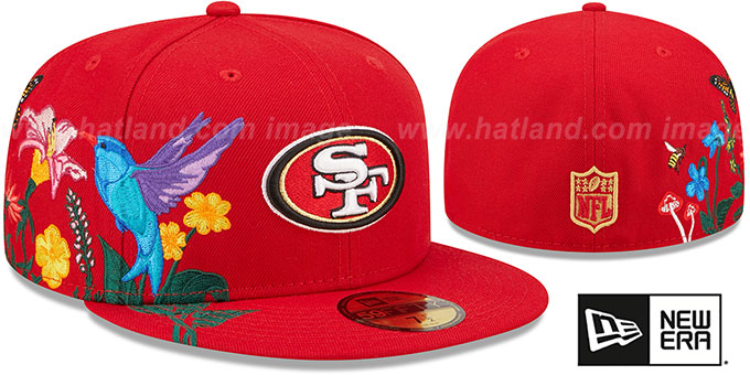 49ers 'SIDE-BLOOM' Red Fitted Hat by New Era