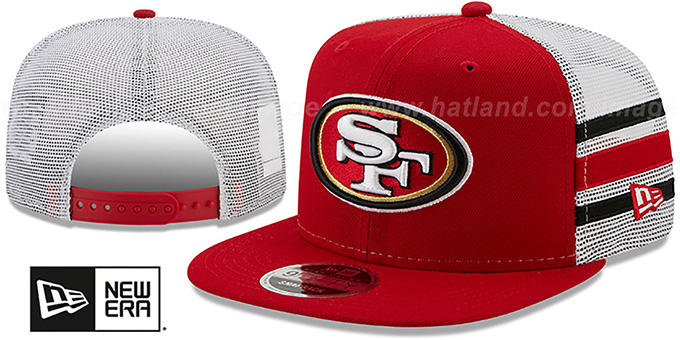 49ers 'SIDE-STRIPE TRUCKER SNAPBACK' Red Hat by New Era