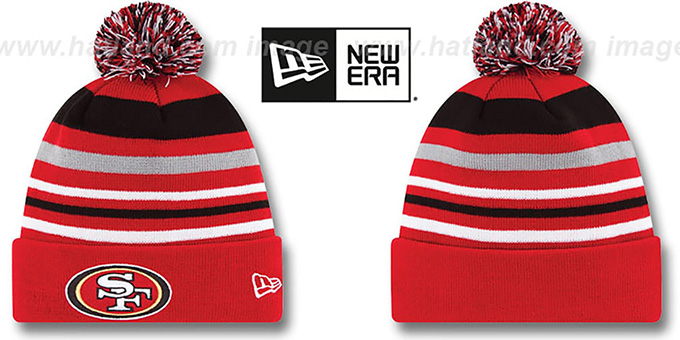 49ers 'STRIPEOUT' Knit Beanie Hat by New Era