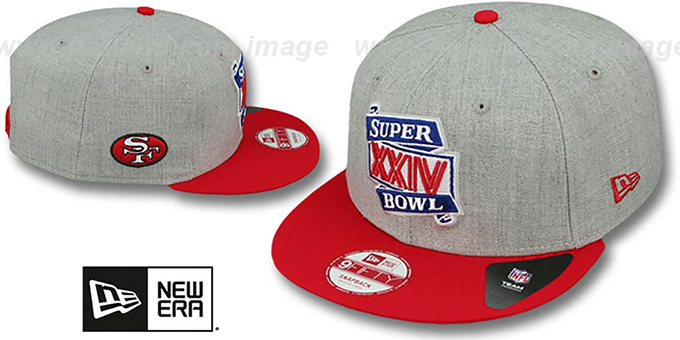 49ers 'SUPER BOWL XXIV SNAPBACK' Grey-Red Hat by New Era