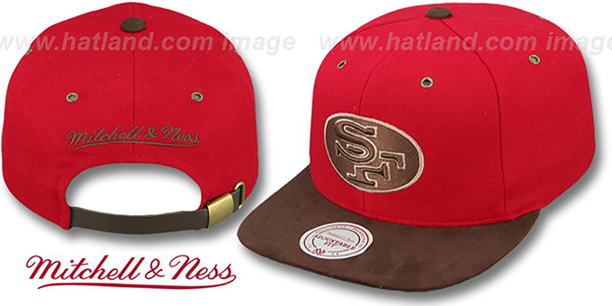 49ers 'TC-BROWN SUEDE STRAPBACK' Hat Mitchell and Ness