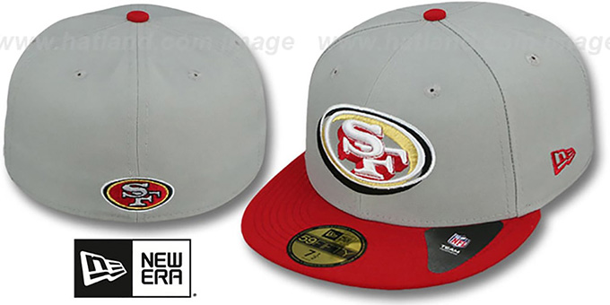 49ers 'TRACE-POP' Grey-Red Fitted Hat by New Era