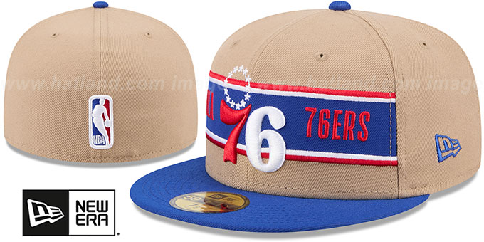 76ers '2024 NBA DRAFT' Camel-Royal Fitted Hat by New Era