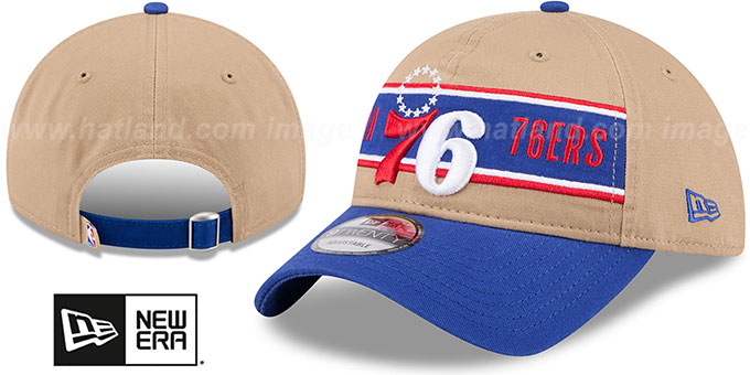 76ers '2024 NBA DRAFT STRAPBACK' Camel-Royal Hat by New Era