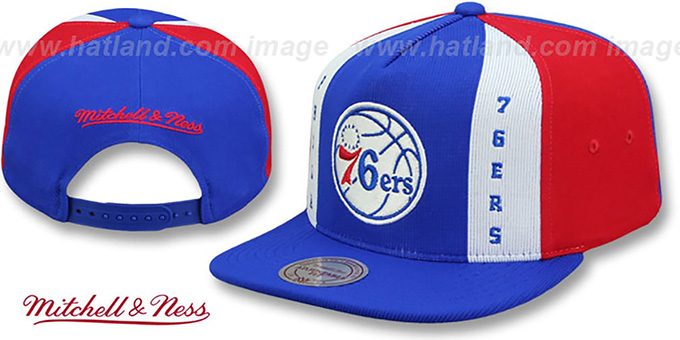 76ers 'AJD SNAPBACK' Royal-White-Red Adjustable Hat by Mitchell and Ness