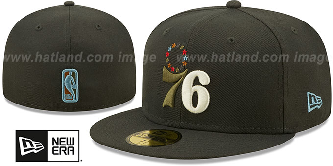 76ers 'COLOR PACK MULTI' Charcoal Fitted Hat by New Era