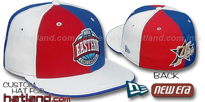 76ers CONFERENCE 'PINWHEEL' Red-Royal-White Fitted Hat