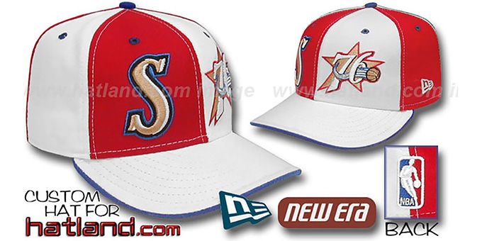 76ers 'DOUBLE WHAMMY' Red-White Fitted Hat