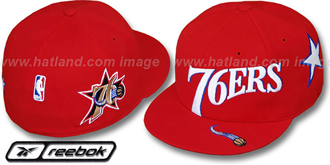 76ers 'ELEMENTS' Fitted Hat by Reebok - red