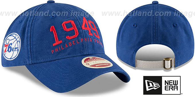 76ers 'ESTABLISHED YEAR STRAPBACK' Royal Hat by New Era