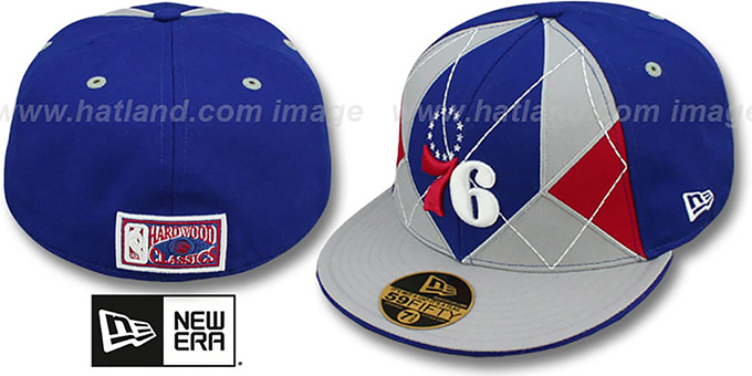 76ers 'HARDWOOD BRADY' Royal-Grey Fitted Hat by New Era