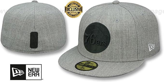 76ers 'HEATHER-POP' Light Grey Fitted Hat by New Era