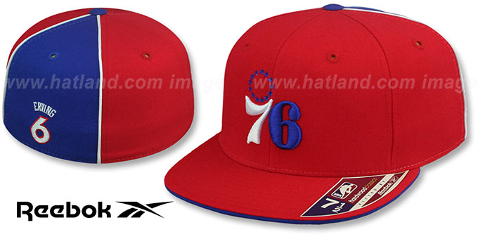 76ers 'JULIUS ERVING SWINGMAN' Red-Royal Fitted Hat by Reebok