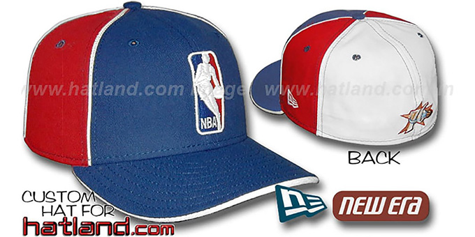 76ers 'LOGOMAN-2' Royal-Red-White Fitted Hat by New Era