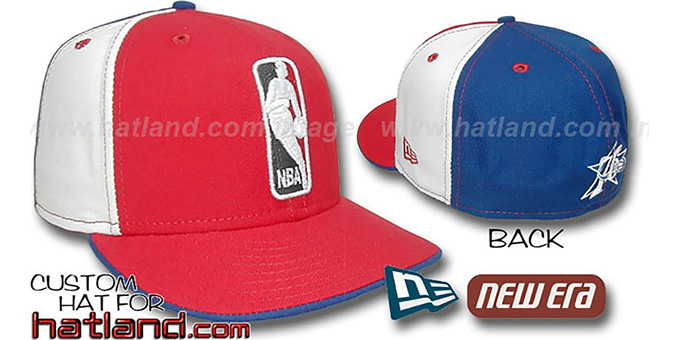 76ers 'LOGOMAN' Red-White-Royal Fitted Hat by New Era