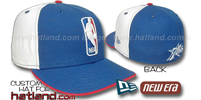 Philadelphia 76ers Logoman Royal White Fitted Hat By New Era