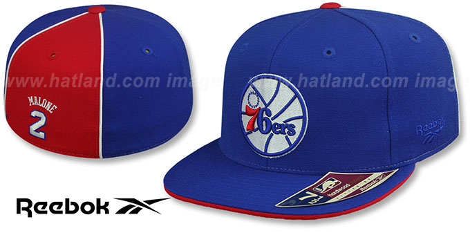 76ers 'MOSES MALONE SWINGMAN' Royal-Red Fitted Hat by Reebok