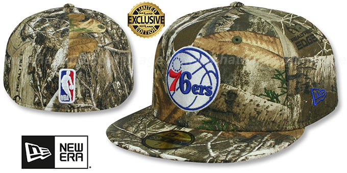 76ers 'NBA TEAM-BASIC' Realtree Camo Fitted Hat by New Era