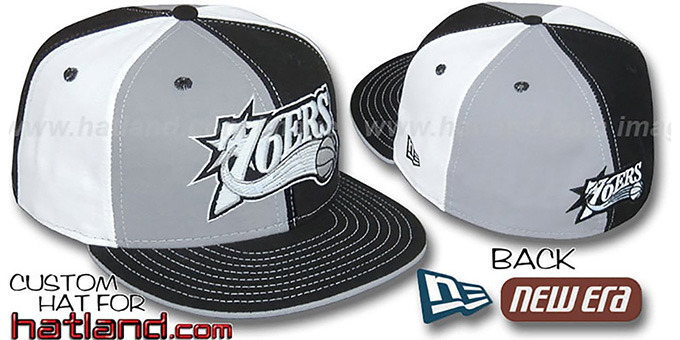 76ers 'PINWHEEL' Grey-Black-White Fitted Hat by New Era