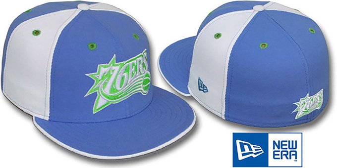 76ers 'PINWHEEL' Lime-Sky-White Fitted Hat by New Era