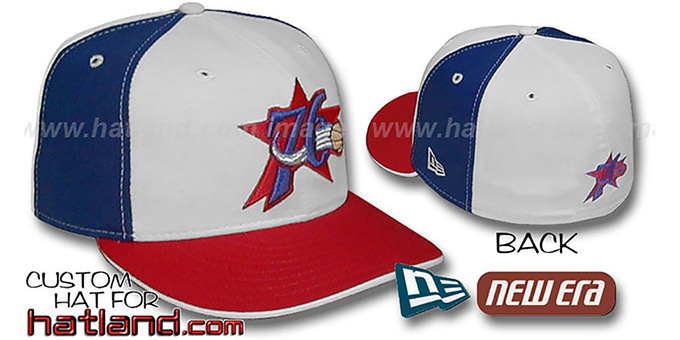 76ers 'PINWHEEL' White-Royal Fitted Hat by New Era