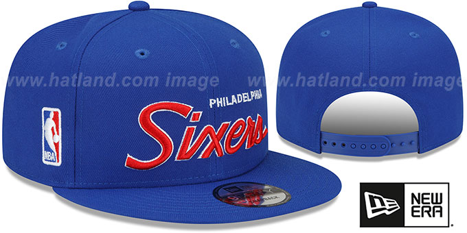 76ers 'SCRIPT-UP SNAPBACK' Royal Hat by New Era